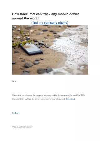 how track imei can track any mobile device around