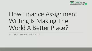 How Finance Assignment Writing Is Making The World