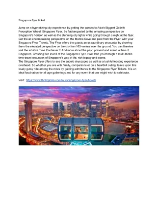 Singapore flyer ticket