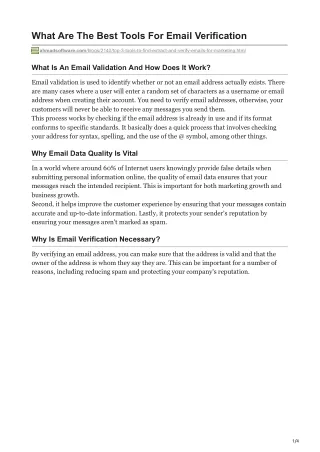 what are the best tools for email verification