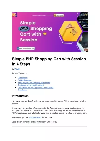 Simple PHP Shopping Cart with Session in 4 Steps