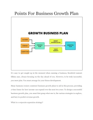 Points For Business Growth Plan