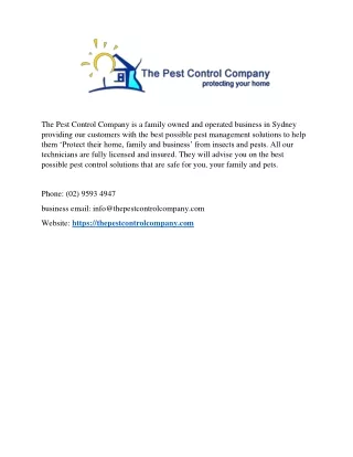 The Pest Control Company