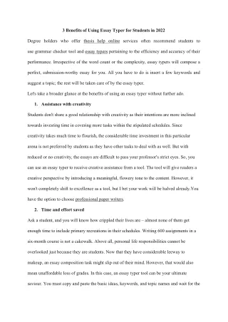 3 Benefits of Using Essay Typer for Students in 2022