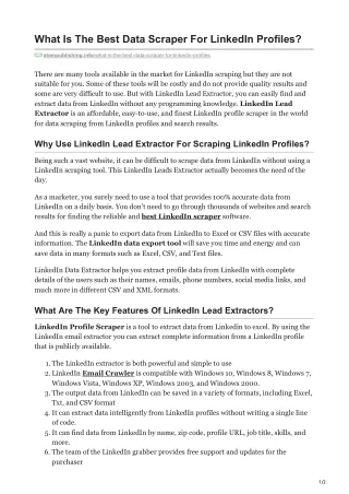 what is the best data scraper for linkedin