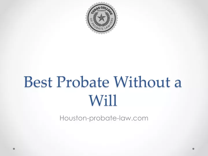 best probate without a will