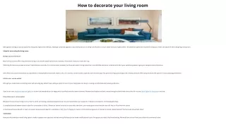 How to decorate your living room-PPT
