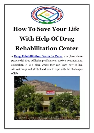 Drug Rehabilitation Center in Pune Call-9870274034