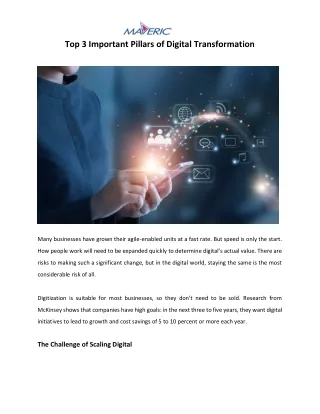 top 3 important pillars of digital transformation