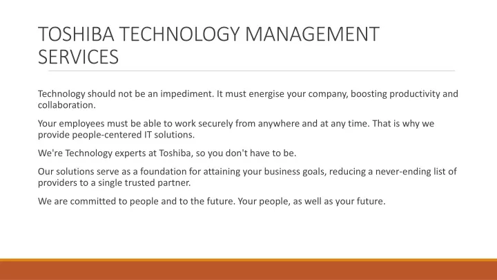 toshiba technology management services