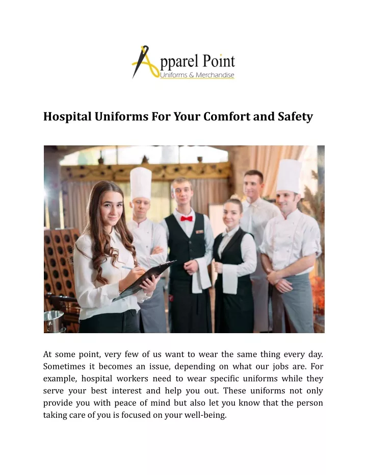 hospital uniforms for your comfort and safety