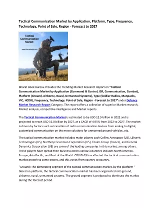 tactical communication market by application