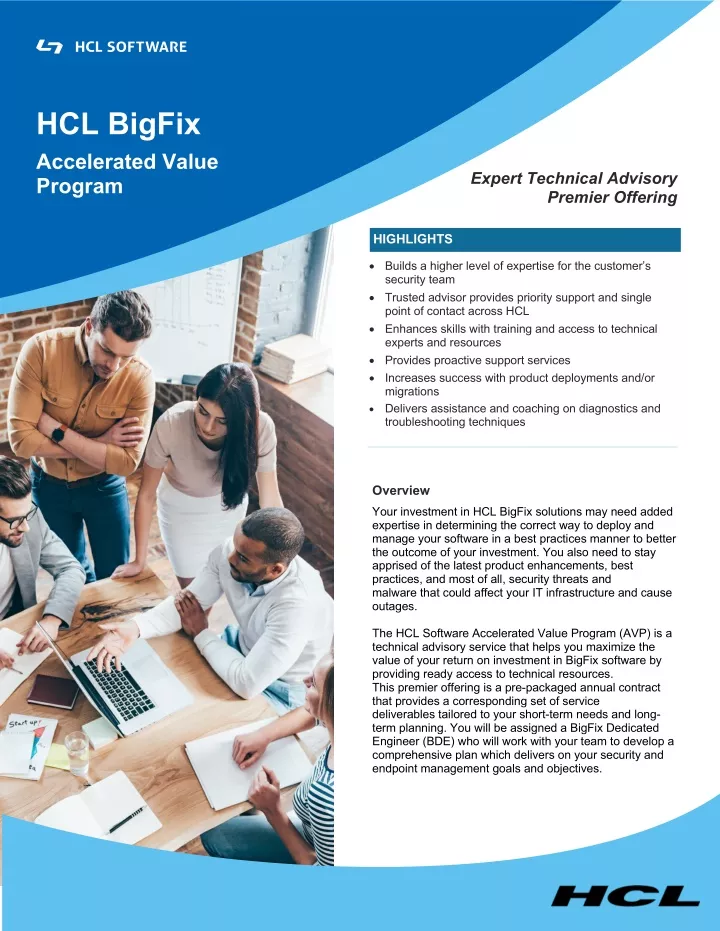 hcl bigfix accelerated value program