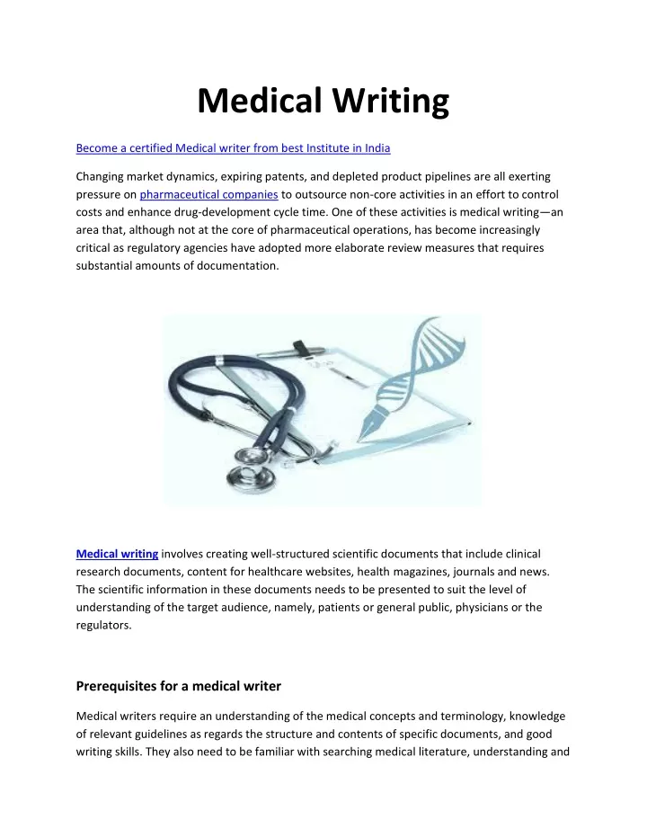 medical writing in clinical research ppt