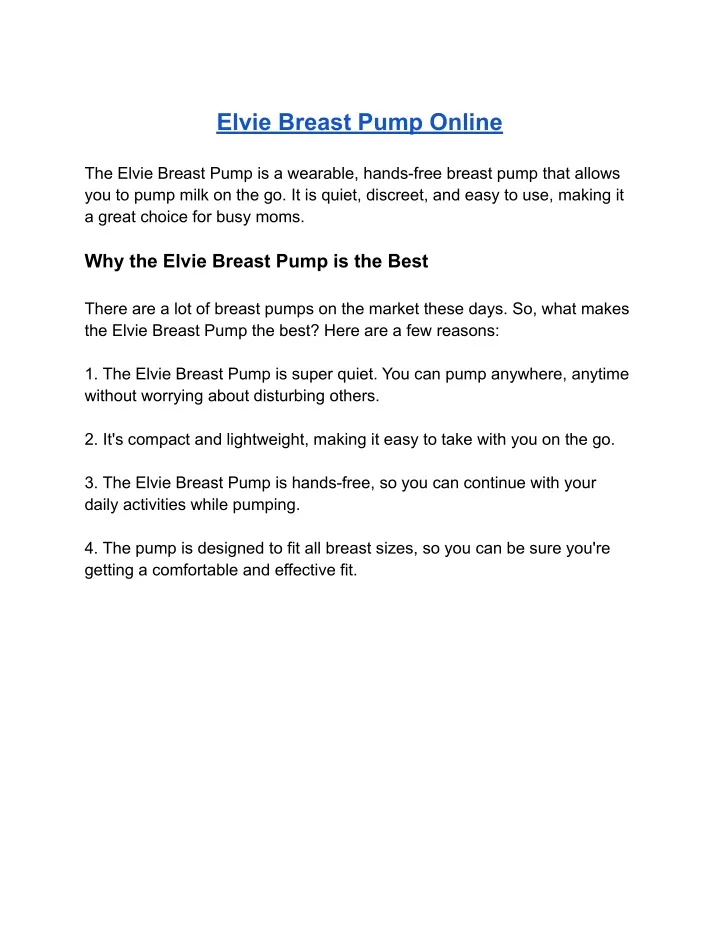 elvie breast pump online