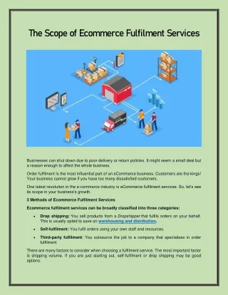 The Scope of Ecommerce Fulfilment Services