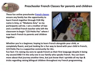 Amy ppt cOnline Children French Classes - Our French Learning Productsreation