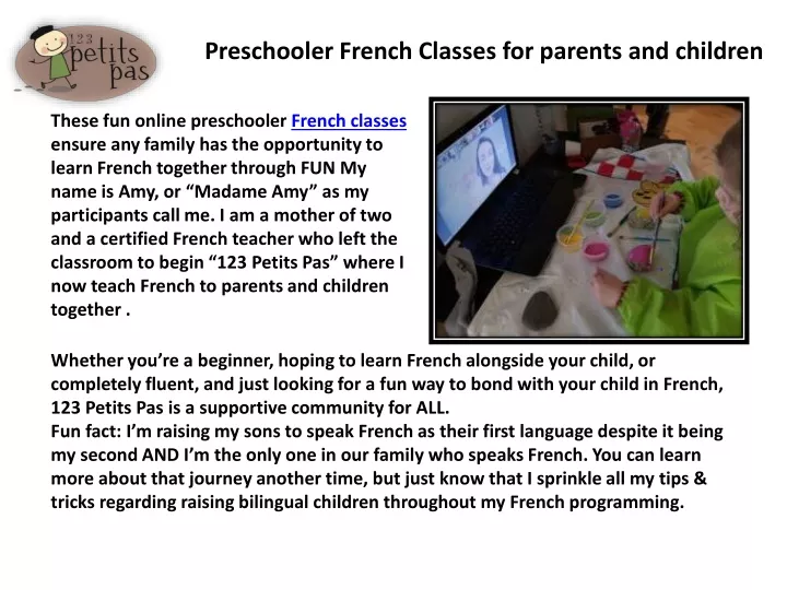preschooler french classes for parents