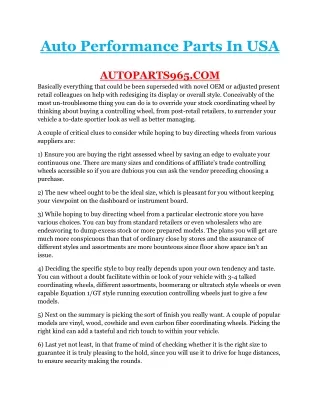 auto performance parts in usa