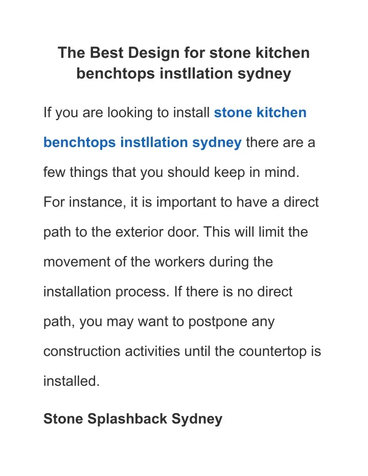 the best design for stone kitchen benchtops