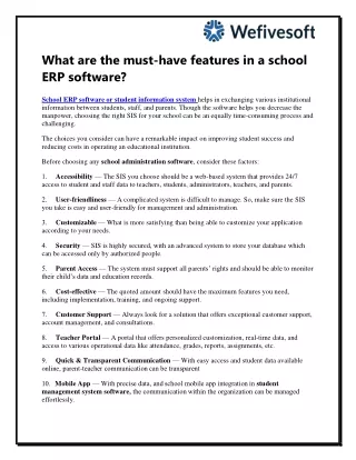 What are the must-have features in a school ERP software?