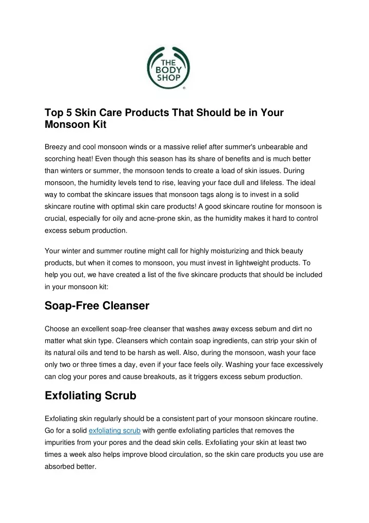 top 5 skin care products that should be in your