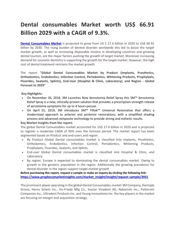 dental consumables market worth us 66 91 billion