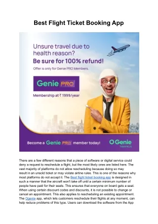 Best Flight Ticket Booking App | Ogenie