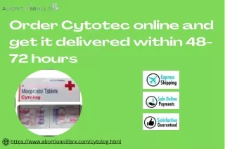 Order Cytotec online and get it delivered within 48-72 hours