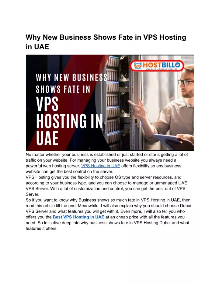 why new business shows fate in vps hosting in uae