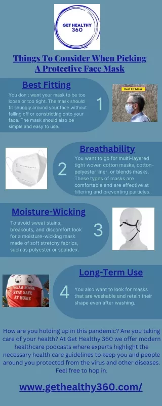 Things To Consider When Picking A Protective Face Mask