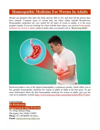Homeopathic Medicine For Worms In Adults