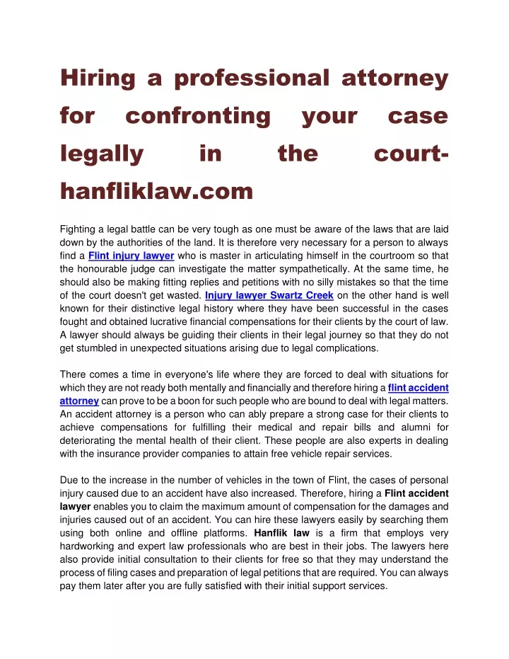 Ppt Hiring A Professional Attorney For Confronting Your Case Legally