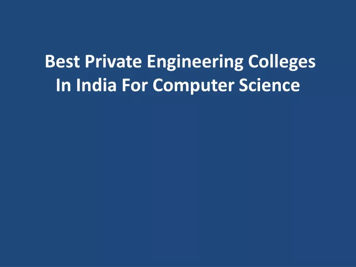 best private engineering colleges in india