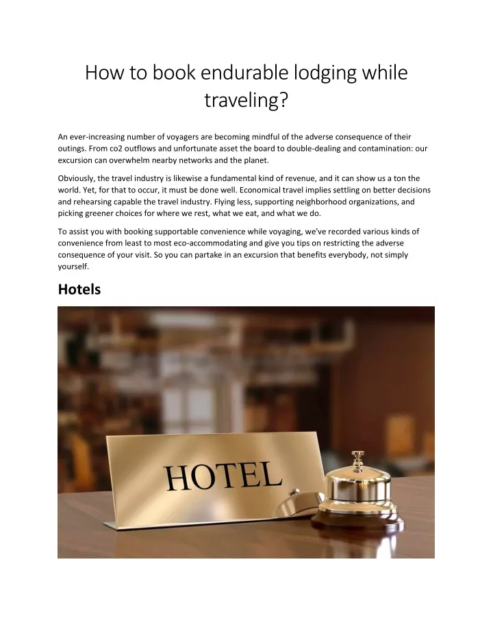 how to book endurable lodging while traveling