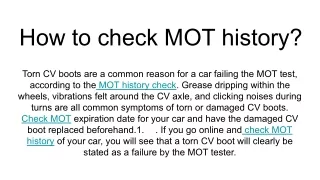 how to check mot history