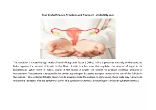 Pcod kya hai? Causes, Symptoms and Treatment - vinsfertility.com