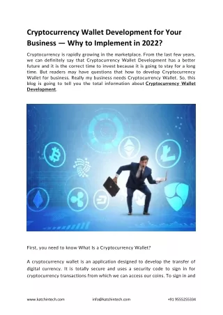 cryptocurrency wallet development for your