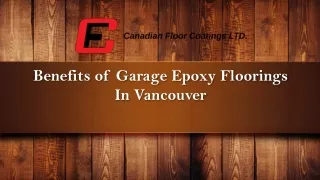 Benefits Of Garage Epoxy Floorings In Vancouver