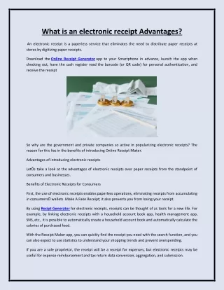 what is an electronic receipt advantages