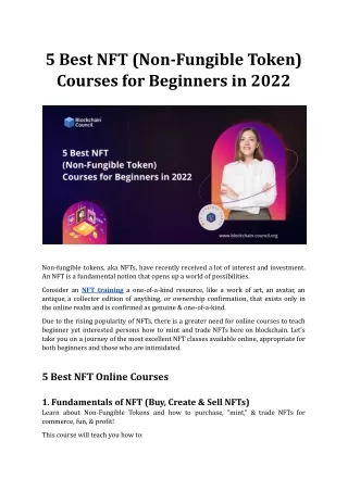 5 best nft non fungible token courses