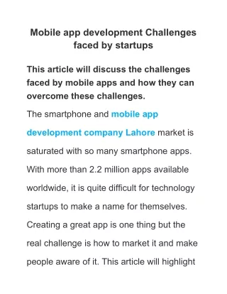 mobile app development challenges faced
