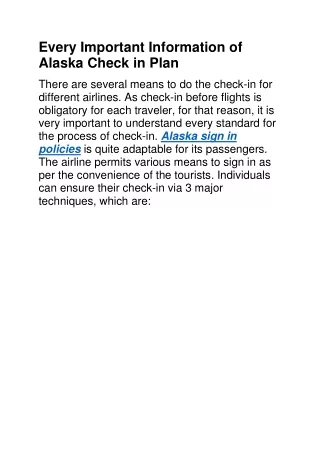 every important information of alaska check