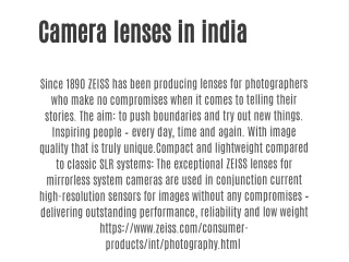 camera lenses in india