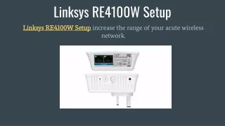 Linksys RE4100W Setup