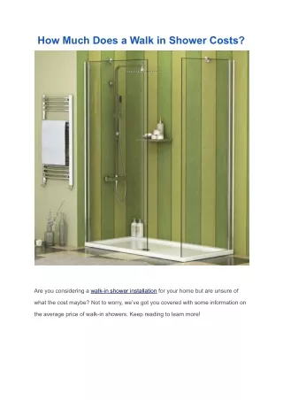 how much does a walk in shower costs
