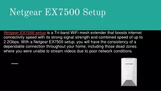 Netgear EX7500 Setup