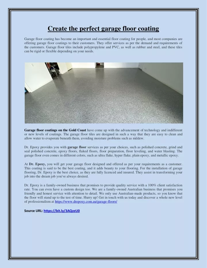 create the perfect garage floor coating