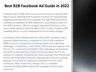 Best B2B Facebook Ad Guide in 2022