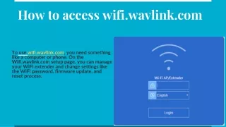 How to access wifi.wavlink.com